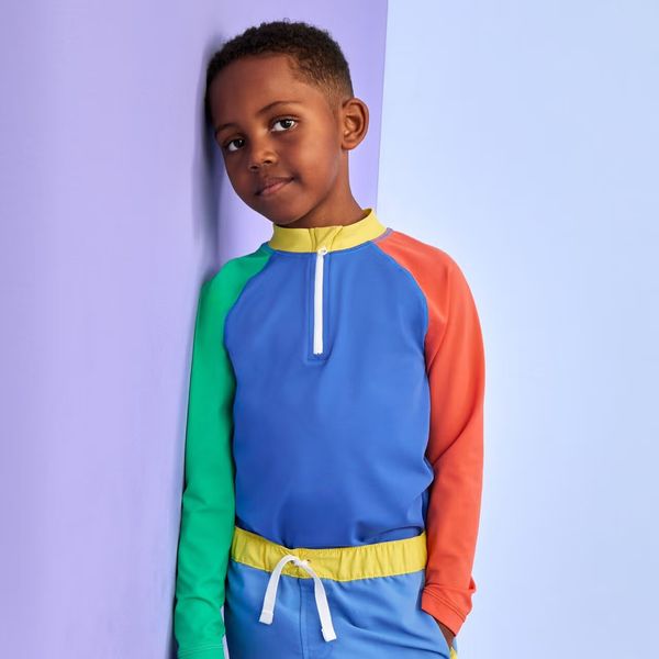Hanna Andersson Color-Block Rash Guard Top