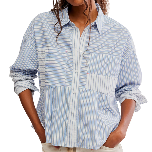 Free People Annie Striped Babydoll Shirt