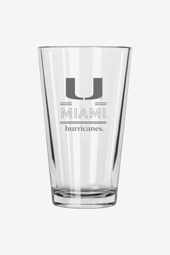 Fanatics Miami Hurricanes 16oz. Etched Classic Crew Pint Glass