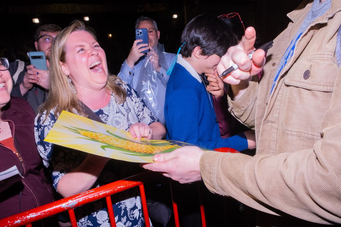 Shucked fans outside the Nederlander.