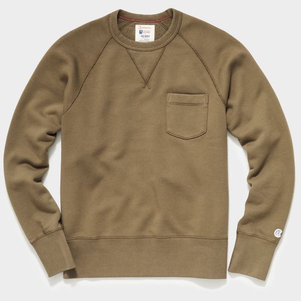 Todd Snyder x Champion Fleece Pocket Sweatshirt, Mossy Brown