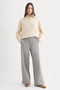Everlane Luxe Fleece Track Pant - Heather Grey