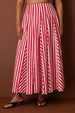 Rosie Assoulin x Target Pleated Poplin Striped Midi Skirt