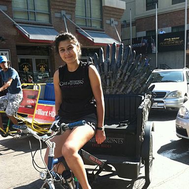 If you like Game of Thrones then you’ll love Game of Thrones, the...pedic cab?! Riding in one of these is immediate cause for beheading.