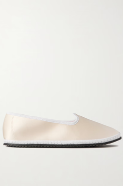 Vibi Venezia Grosgrain-Trimmed Satin Ballet Flats