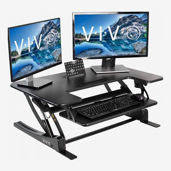 VIVO Black Height Adjustable 36 inch Stand up Desk Converter