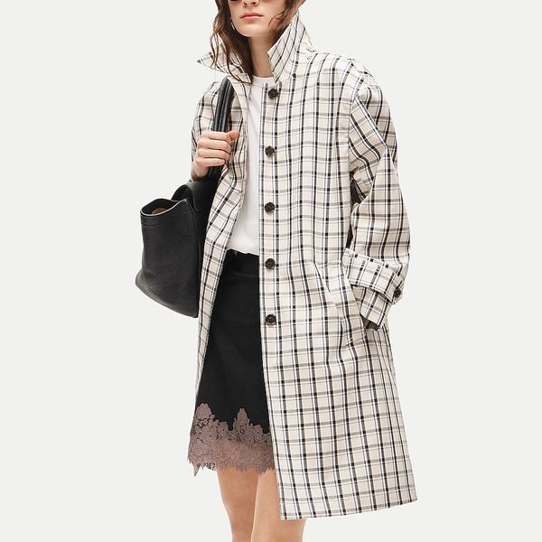 J.Crew Soho Car Coat in Plaid Double-Faced Cotton