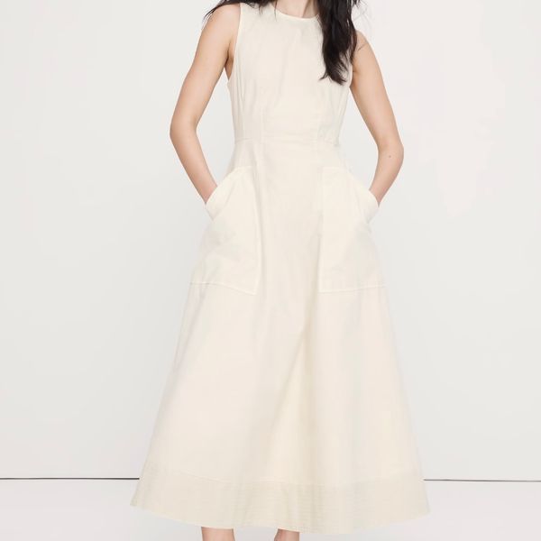 Banana Republic Cotton Canvas Utility Pocket Maxi Dress