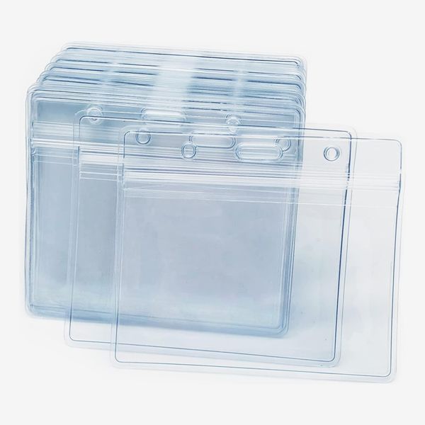 Orcielo Clear Plastic Horizontal Name Badge ID Card Holders - 10