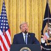 President Trump Addresses The Nation From The East Room Of The White House
