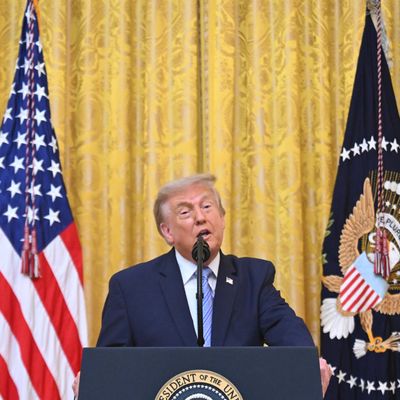 President Trump Addresses The Nation From The East Room Of The White House