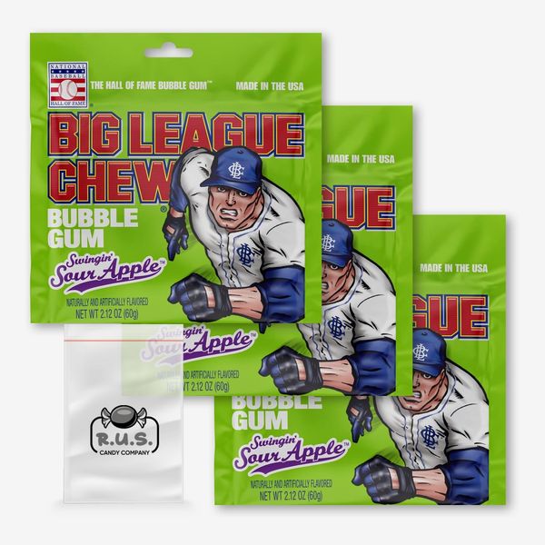 Big League Chew Swingin’ Sour Apple Flavored Shredded Bubble Gum - 3 Pack