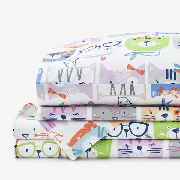 Firemní dětské stylové povlečení Cats Classic Cool Perkál z organické bavlny - White Multi, Twin