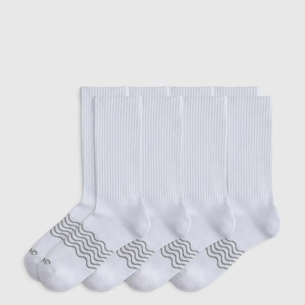 Quince Unisex Everyday Cotton Solid Crew Socks (4-pack)