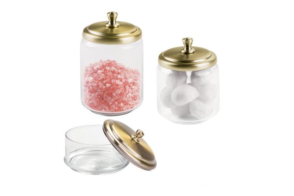 mDesign Bathroom Vanity Glass Apothecary Jars