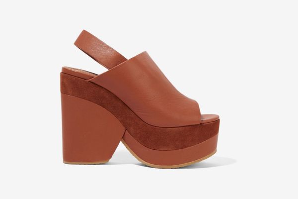See by Chloé Suede-Trimmed Leather Platform Sandals