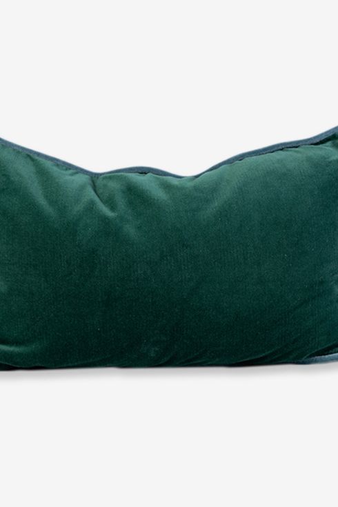 Furbish Studio Charliss Velvet Lumbar Pillow - Green + Aqua