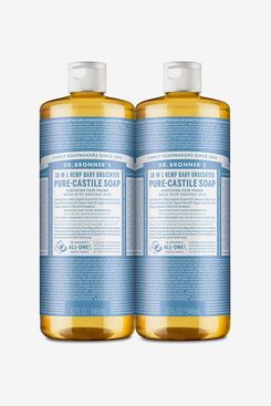 Dr. Bronner’s Pure-Castile Liquid Soap, Baby Unscented (Pack of 2)