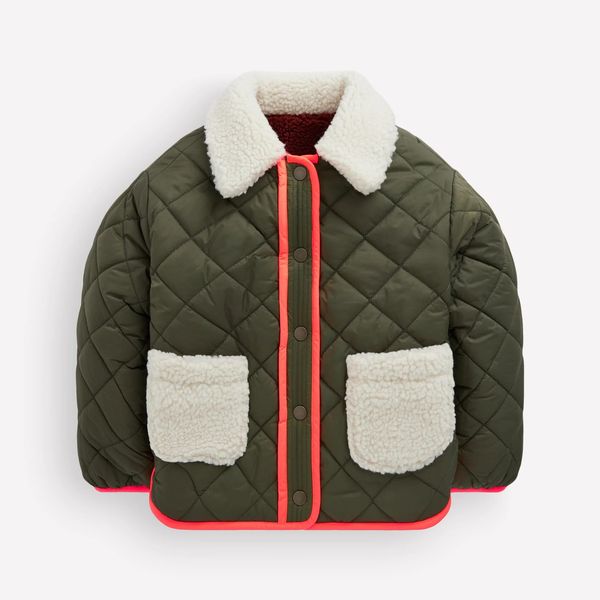Mini Boden Reversible Borg Quilted Jacket