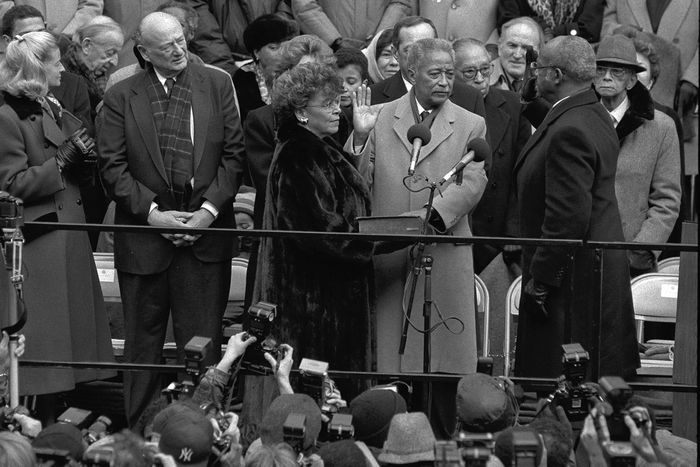 David Dinkins Sworn In As 106th Mayor of New York City