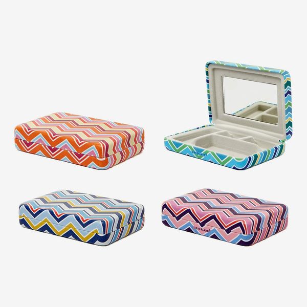 Kikkerland Portable Striped Travel Jewelry Storage Case