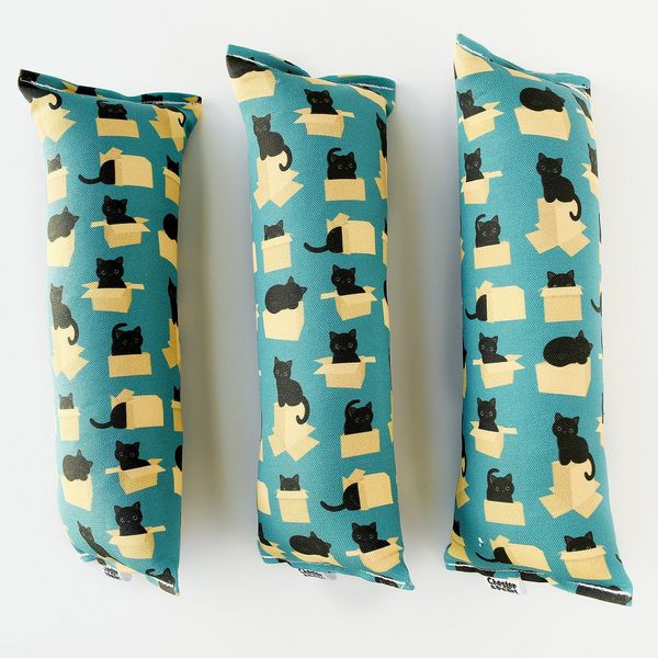 Chester & Pearl Black Cats in Boxes Kicker Cat Toy - Teal