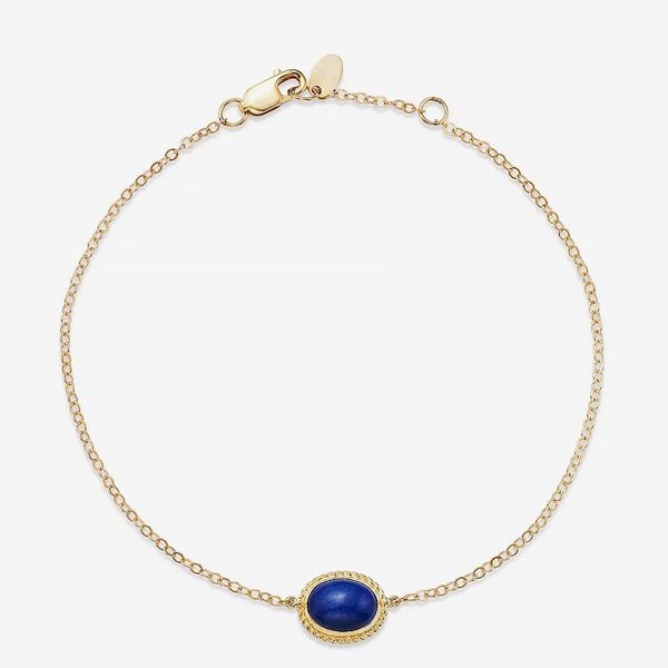 Bloomingdale’s Fine Collection Blue Lapis Station Bracelet in 14K Yellow Gold