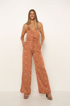 Height of Fashion Leopard Print Cross Over Jumpsuit