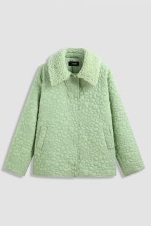 Cider Collar Geometric Pocket Puffer Quilted Jacket
