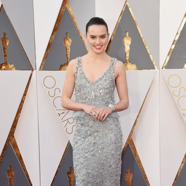 Daisy Ridley 
Dress by Chanel Haute Couture; shoes by Christian Louboutin; clutch by Chanel; jewels by Chanel Fine Jewelry.