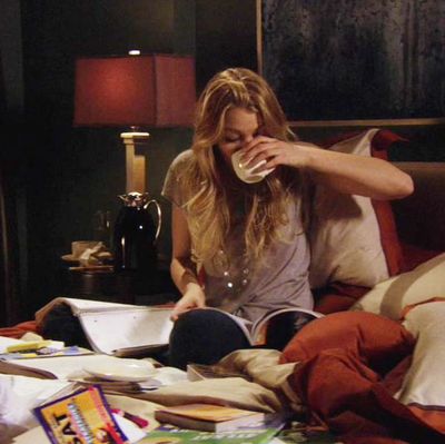 Serena van der Woodsen, studying for the SATs.