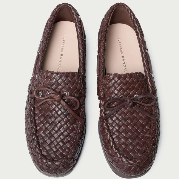 Loeffler Randall Minnie Espresso Woven Leather Moccasin