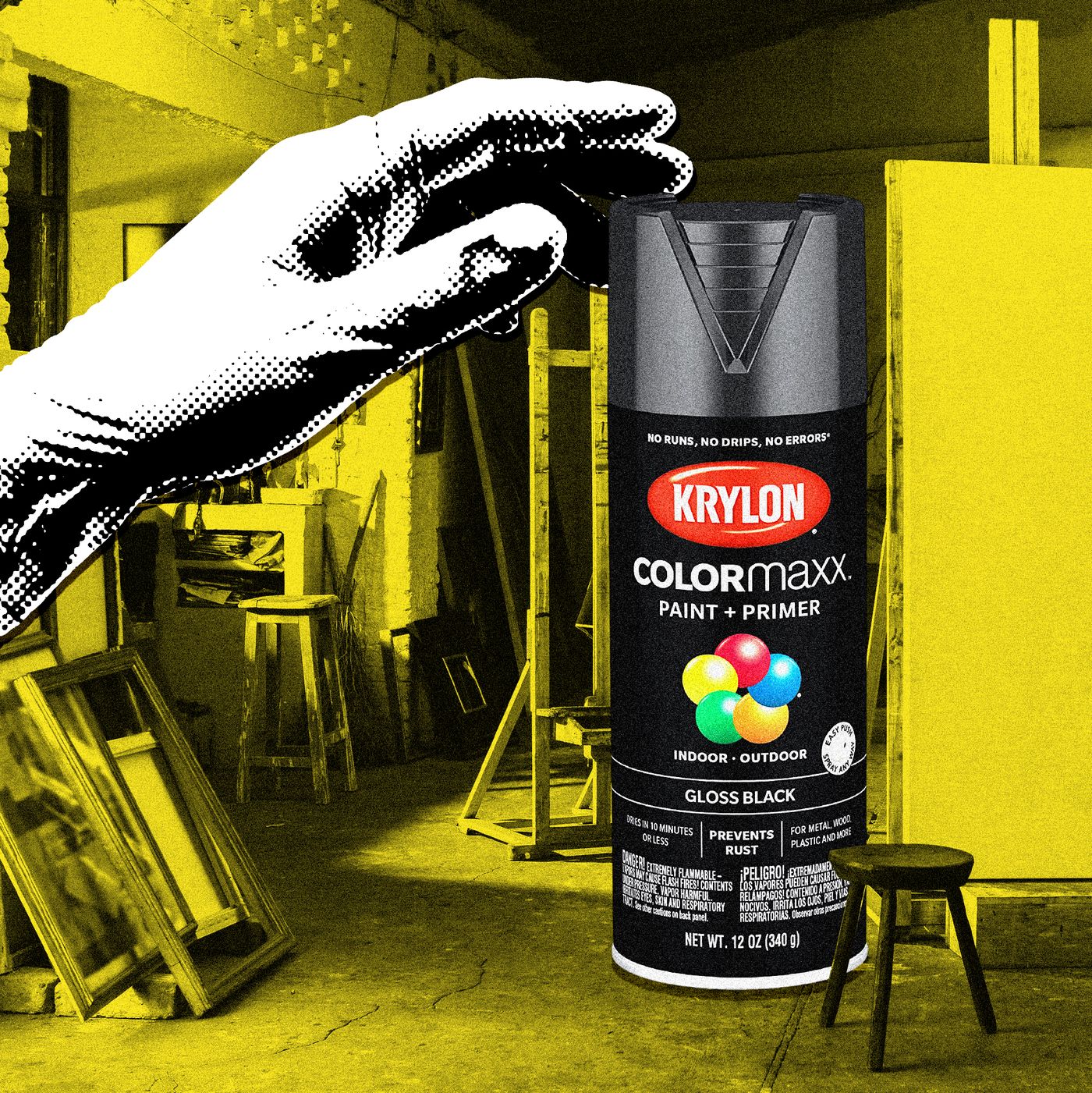 Krylon COLORmaxx Spray Paint Semi-Gloss Black