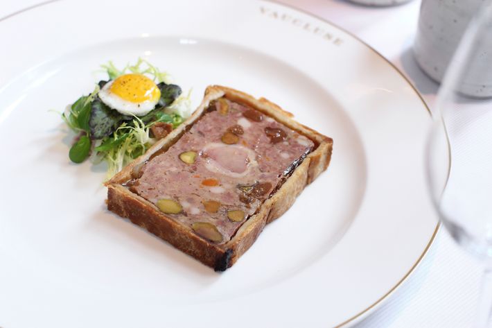 Paté en Croûte: duck-and-pork terrine, pistachio, cherry, whole-grain mustard.