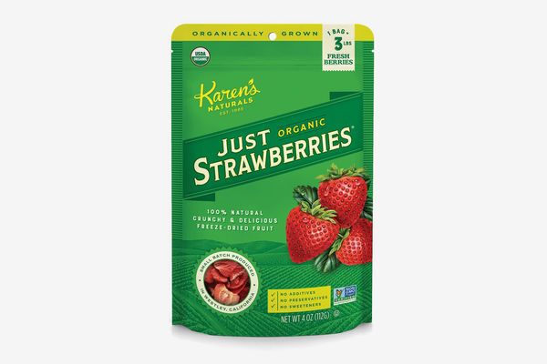 Karen’s Naturals Organic Just Strawberries, Four-Ounce Pouch, Freeze-Dried Organic Strawberries