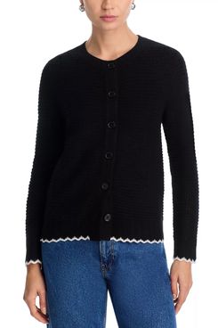 C by Bloomingdale’s Cashmere 100% Cashmere Crewneck Cardigan Sweater