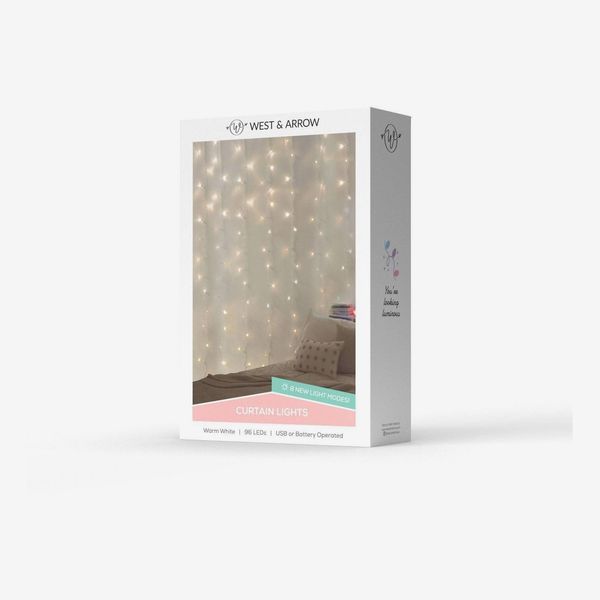 West & Arrow 5'x4.6' LED Curtain String Lights - Warm White
