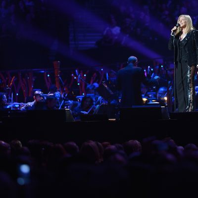 Singer Barbra Streisand performs at Barclays Center of Brooklyn on October 11, 2012 in New York City.