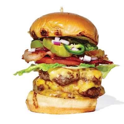 The excellent triple cheeseburger.