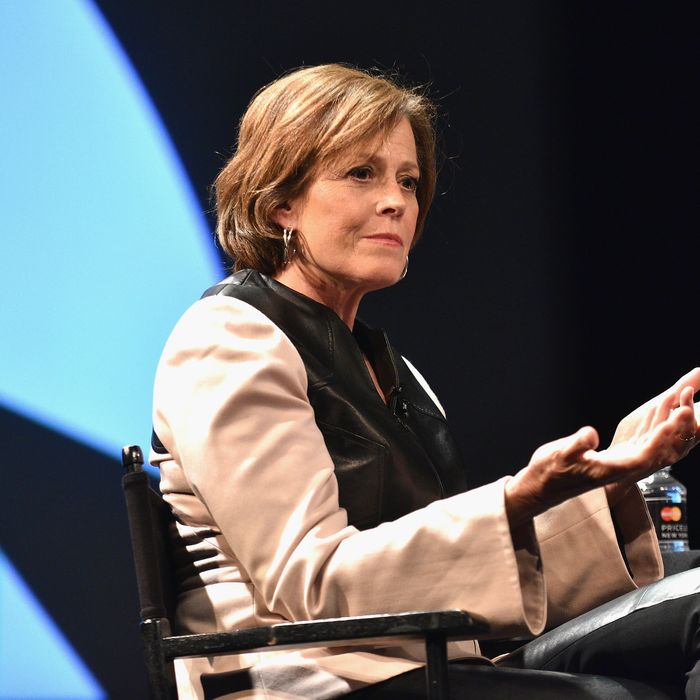 Sigorney Weaver speaks onstage during The New Yorker Festival 2015 on October 2, 2015 in New York City.