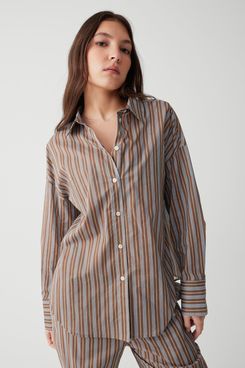 Frankie's Bikinis Griffin Striped Button Up Shirt