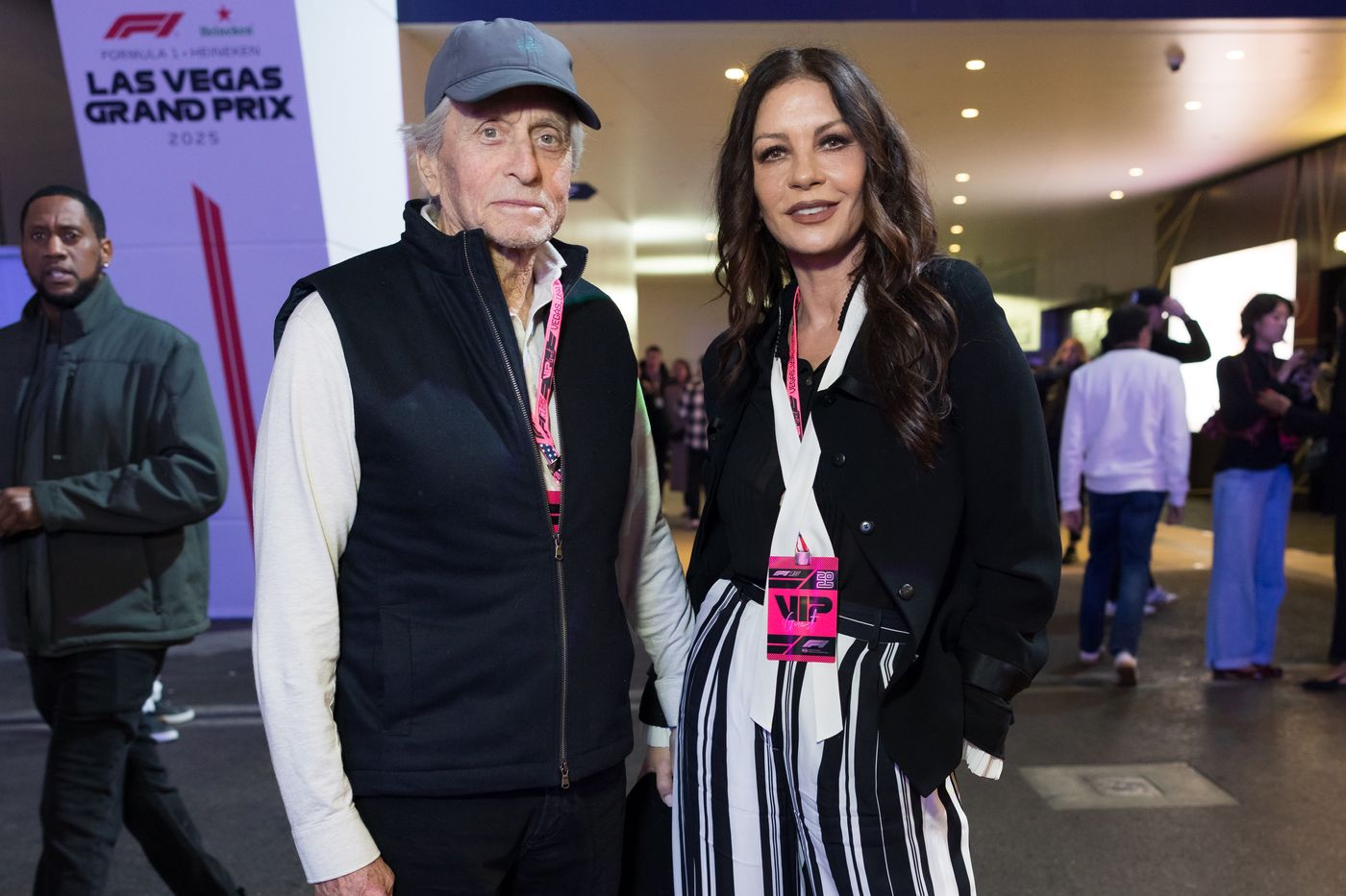 Michael Douglas and Catherine Zeta-Jones at the Formula 1 Vegas Grand Prix
