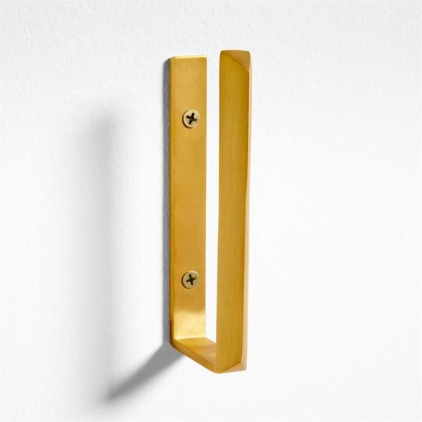Crate & Barrel Captiare Triangle Brass Wall Hook