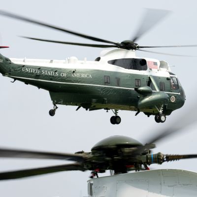 Marine One carrying President Trump on August 27, following another communications breakdown with air traffic controllers.