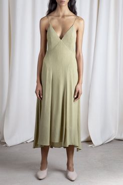 Tove Celise Slip Dress in Cedar Khaki