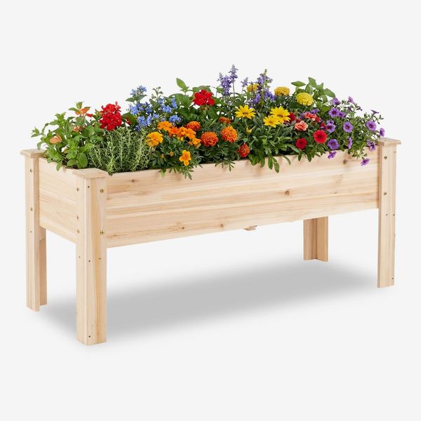 Costway Raised Garden Bed Elevated Planter Box Wood for Vegetable Flower Herb