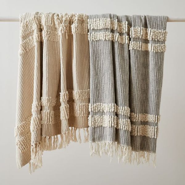 West Elm Tufted Lines Throw