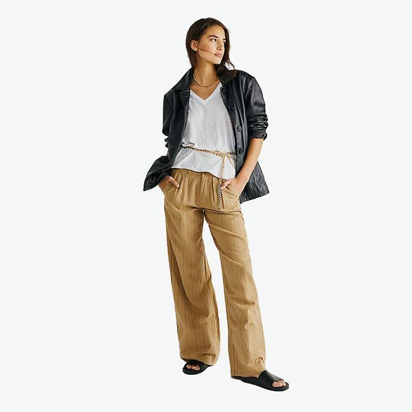 Womens Clothing Trousers Raey Elasticated-waist Cotton-blend Track Pants in Black Slacks and Chinos Full-length trousers 