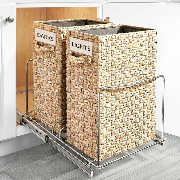 Lynk Professional Double Slide-Out Trash Can Holder