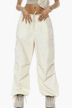 Ecru Parachute cargo pants